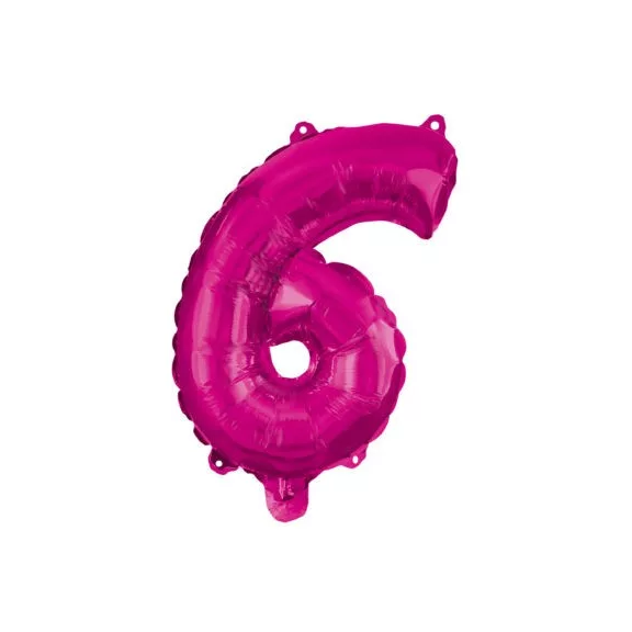 Rózsaszín Hot Pink 6-os szám fólia lufi 95 cm Rózsaszín Hot Pink 6-os szám fólia lufi 95 cm