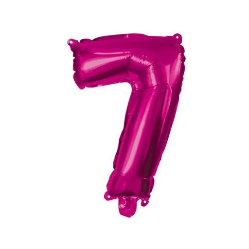 Rózsaszín Hot Pink 7-es szám fólia lufi 95 cm
