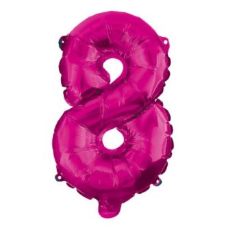 Rózsaszín Hot Pink 8-as szám fólia lufi 95 cm