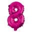 Rózsaszín Hot Pink 8-as szám fólia lufi 95 cm
