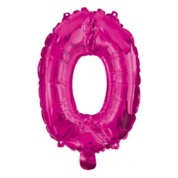 Rózsaszín Hot Pink 0-ás szám fólia lufi 95 cm