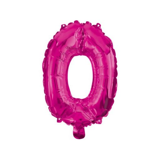 Rózsaszín Hot Pink 0-ás szám fólia lufi 95 cm