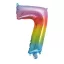 Színes Multicolour Metallic mini 7-es szám fólia lufi 34 cm