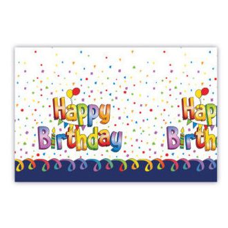Happy Birthday Multicolor műanyag asztalterítő 120x180 cm