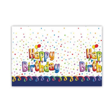 Happy Birthday Multicolor műanyag asztalterítő 120x180 cm