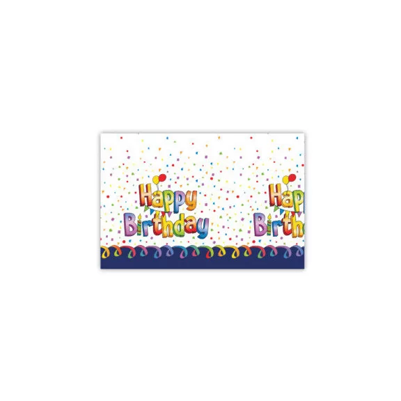Happy Birthday Multicolor műanyag asztalterítő 120x180 cm Happy Birthday Multicolor műanyag asztalterítő 120x180 cm