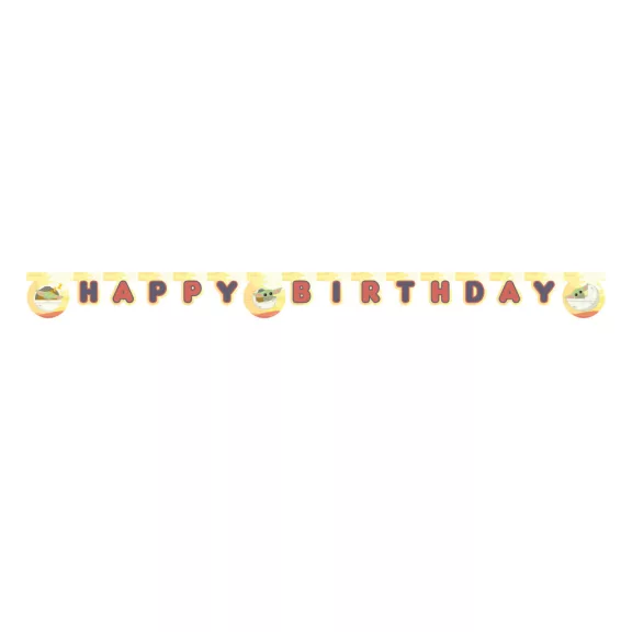 Star Wars The Mandalorian Happy Birthday felirat FSC 2 m