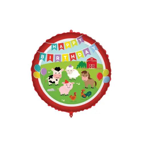 Happy Birthday Farm fólia lufi 46 cm
