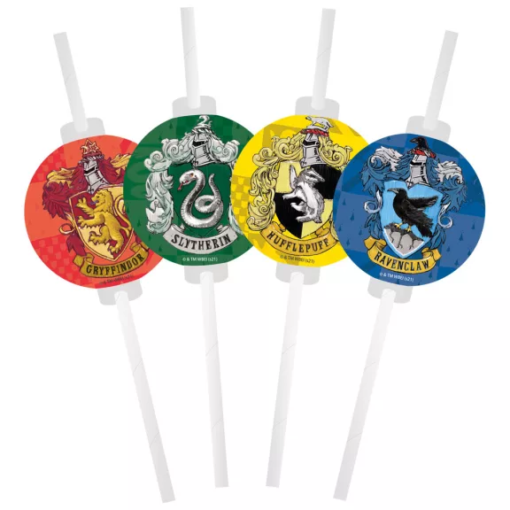 Harry Potter Hogwarts Houses papír szívószál 4 db-os szett FSC Harry Potter Hogwarts Houses papír szívószál 4 db-os szett FSC
