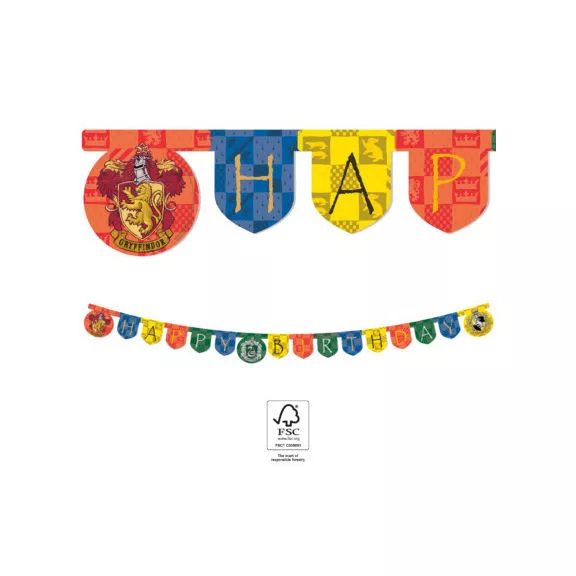 Harry Potter Hogwarts Houses Happy Birthday felirat FSC 2 m Harry Potter Hogwarts Houses Happy Birthday felirat FSC 2 m