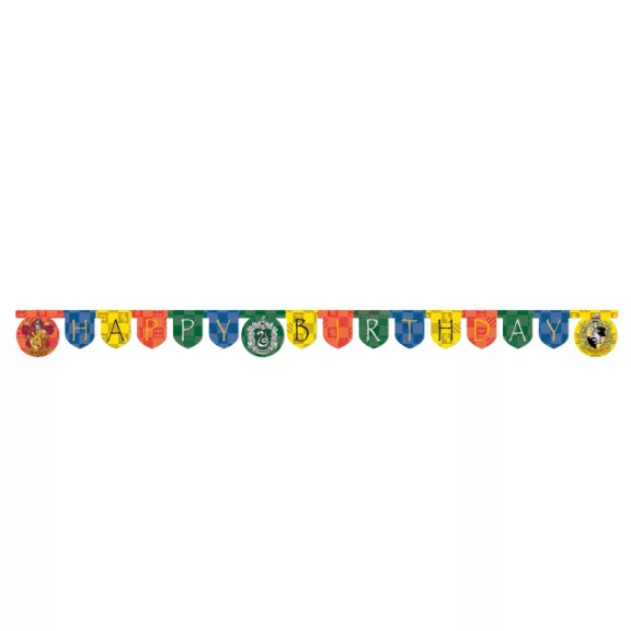 Harry Potter Hogwarts Houses Happy Birthday felirat FSC 2 m