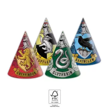   Harry Potter Hogwarts Houses parti kalap, csákó 6 db-os FSC