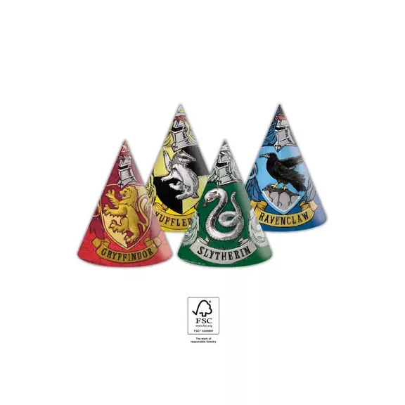 Harry Potter Hogwarts Houses parti kalap, csákó 6 db-os FSC