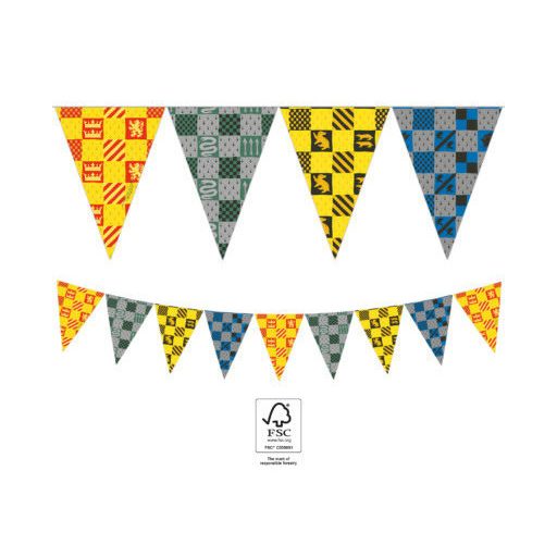 Harry Potter Hogwarts Houses zászlófüzér FSC 2,3 m
