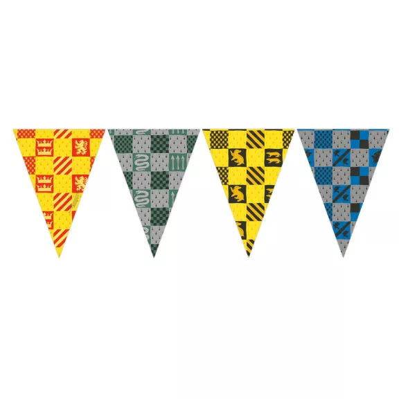 Harry Potter Hogwarts Houses zászlófüzér FSC 2,3 m Harry Potter Hogwarts Houses zászlófüzér FSC 2,3 m