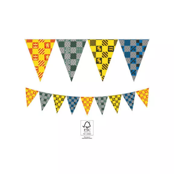 Harry Potter Hogwarts Houses zászlófüzér FSC 2,3 m
