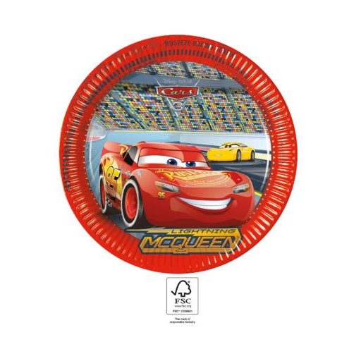 Disney Verdák Arena Race papírtányér 8 db-os 23 cm FSC