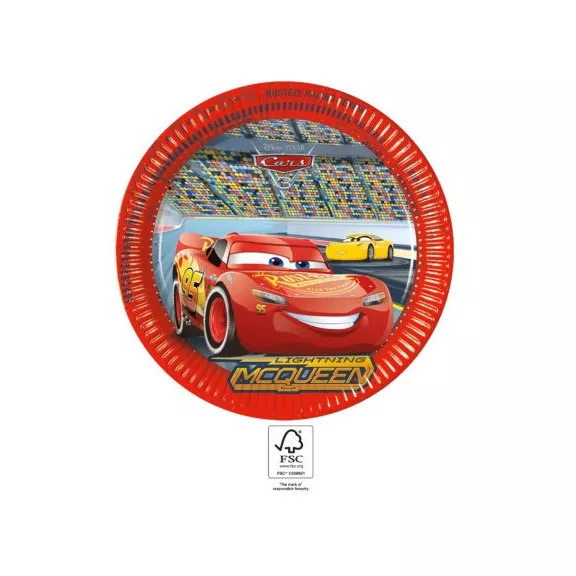 Disney Verdák Arena Race papírtányér 8 db-os 23 cm FSC