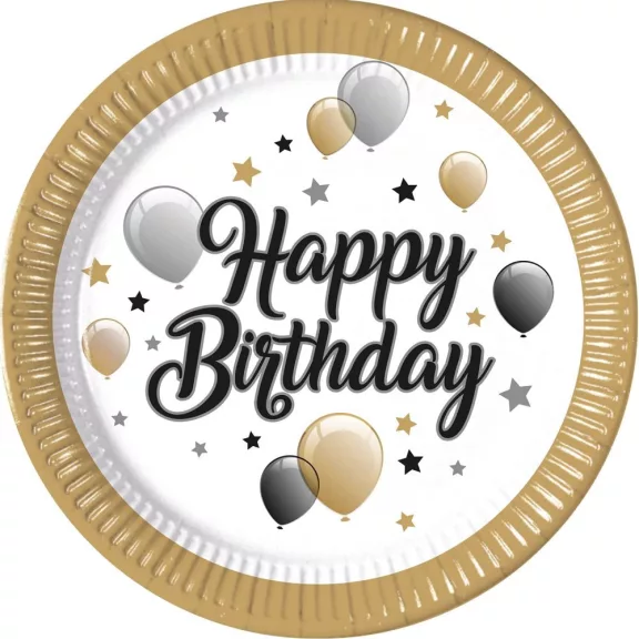 Happy Birthday Milestone papírtányér 8 db-os 23 cm FSC Happy Birthday Milestone papírtányér 8 db-os 23 cm FSC