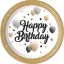 Happy Birthday Milestone papírtányér 8 db-os 23 cm FSC