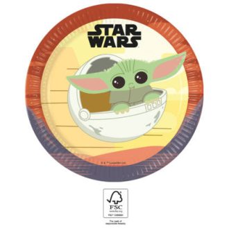 Star Wars The Mandalorian papírtányér 8 db-os 23 cm FSC