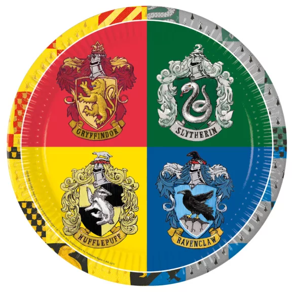 Harry Potter Hogwarts Houses papírtányér 8 db-os 23 cm FSC Harry Potter Hogwarts Houses papírtányér 8 db-os 23 cm FSC
