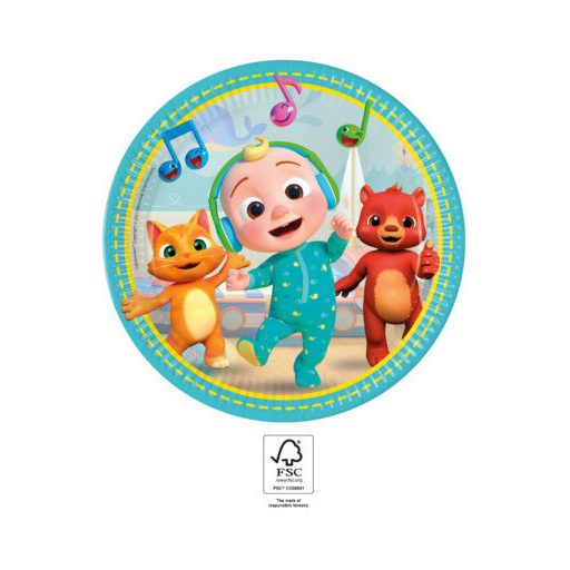 CoComelon Music papírtányér 8 db-os 23 cm FSC