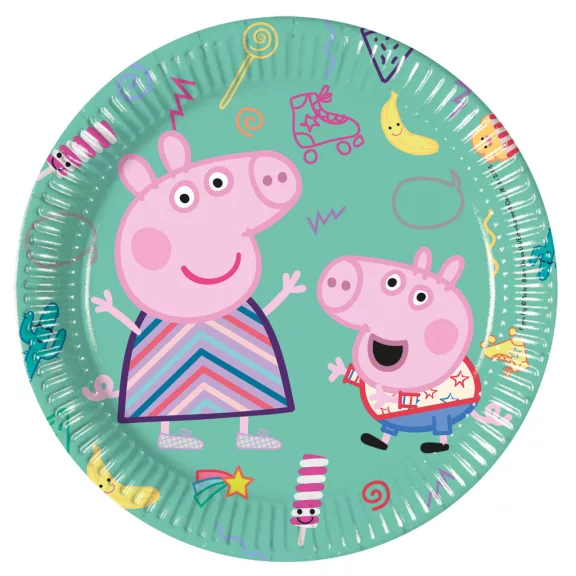 Peppa malac Messy Play papírtányér 8 db-os 20 cm FSC Peppa malac Messy Play papírtányér 8 db-os 20 cm FSC