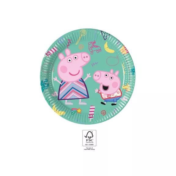 Peppa malac Messy Play papírtányér 8 db-os 20 cm FSC