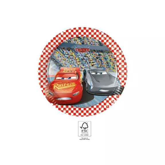 Disney Verdák Arena Race papírtányér 8 db-os 20 cm FSC