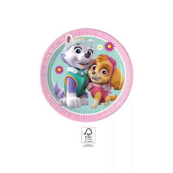 Mancs Őrjárat Skye and Everest papírtányér 8 db-os 20 cm FSC