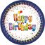 Happy Birthday Multicolor papírtányér 8 db-os 20 cm FSC