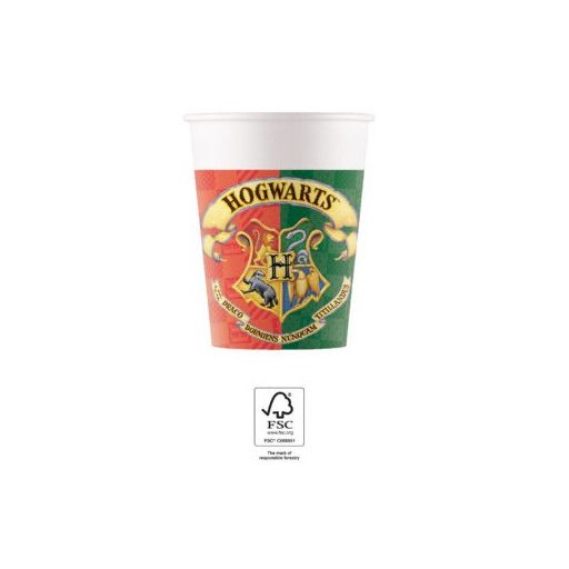Harry Potter Hogwarts Houses papír pohár 8 db-os 200 ml FSC