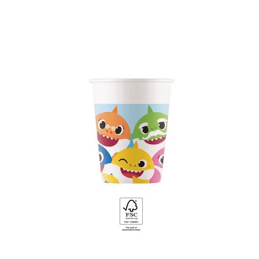 Baby Shark Fun in the Sun papír pohár 8 db-os 200 ml FSC