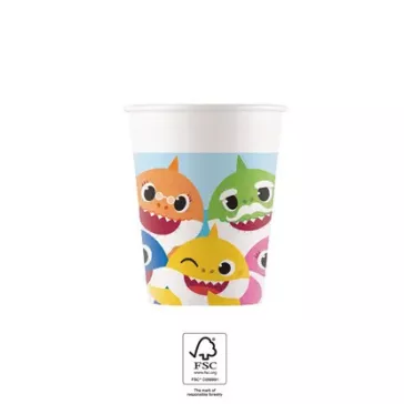 Baby Shark Fun in the Sun papír pohár 8 db-os 200 ml FSC
