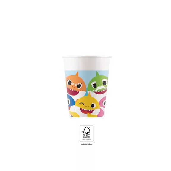 Baby Shark Fun in the Sun papír pohár 8 db-os 200 ml FSC