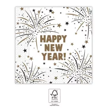 Happy New Year Flares szalvéta 20 db-os 33x33 cm FSC