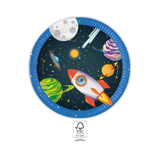 Űr Rocket Space papírtányér 8 db-os 23 cm FSC