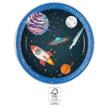 Űr Rocket Space papírtányér 8 db-os 20 cm FSC