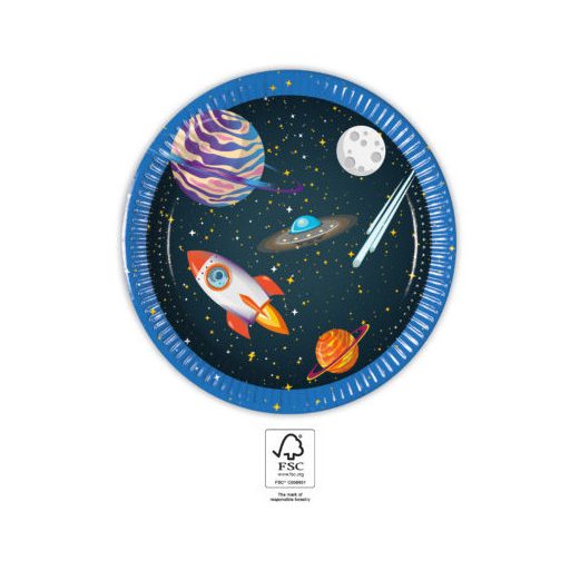 Űr Rocket Space papírtányér 8 db-os 20 cm FSC