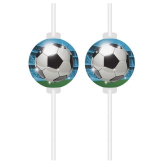 Focis Soccer Fans papír szívószál, 4 db-os szett FSC