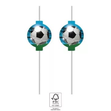 Focis Soccer Fans papír szívószál, 4 db-os szett FSC
