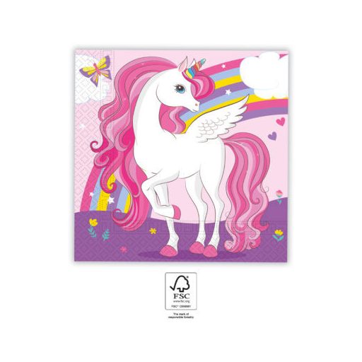 Unikornis Rainbow Colors szalvéta 20 db-os 33x33 cm FSC