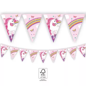 Unikornis Rainbow Colors zászlófüzér FSC 2,3 m