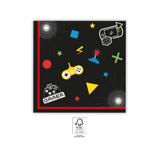 Gaming Party szalvéta 20 db-os 33x33 cm FSC