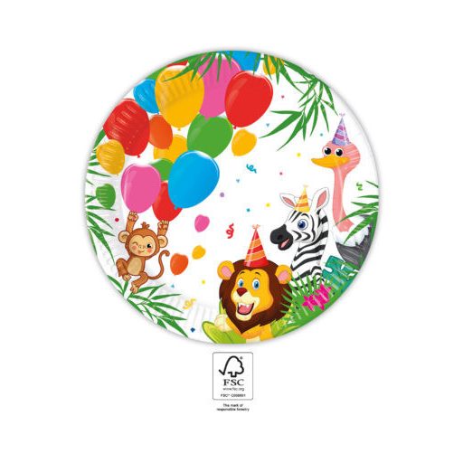 Dzsungel Balloons papírtányér 8 db-os 23 cm FSC
