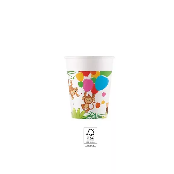 Dzsungel Balloons papír pohár 8 db-os 200 ml FSC Dzsungel Balloons papír pohár 8 db-os 200 ml FSC