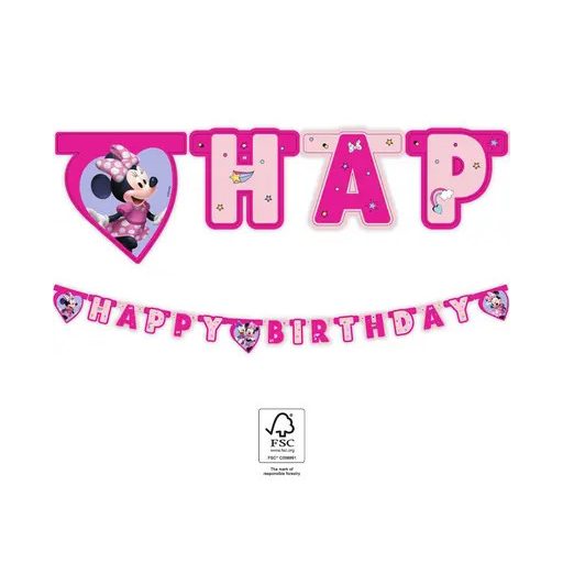Disney Minnie Junior Happy Birthday felirat FSC 2 m