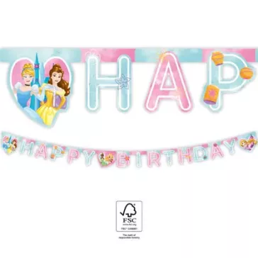   Disney Hercegnők Live Your Story Happy Birthday felirat FSC 2 m