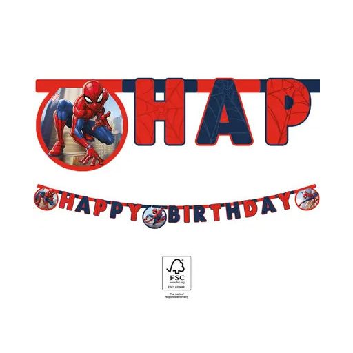Pókember Crime Fighter Happy Birthday felirat FSC 2 m